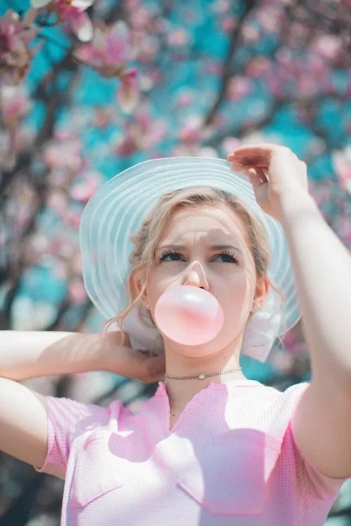 woman chewing gum