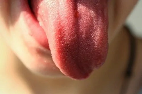 close up of tongue